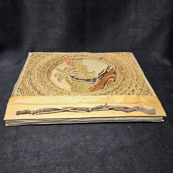 Handmade Island Wood & Leaf Photo Album Scrapbook - Picture 7 of 14